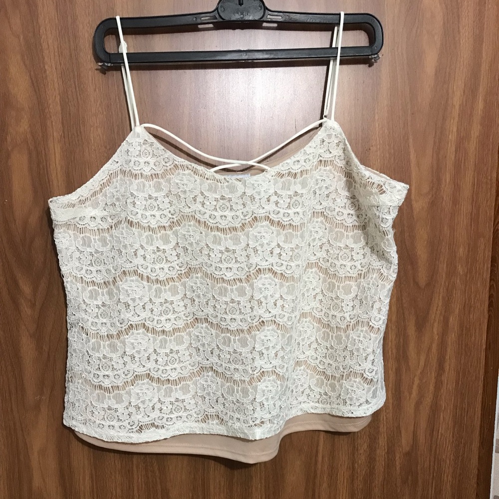 4x$20 Love Fire, Dressy Lace Crop Top Size XL NWOT